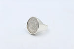 Stg Silver Heavy New Zealand Shilling Coin Ring