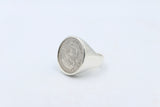 Stg Silver Heavy New Zealand Shilling Coin Ring