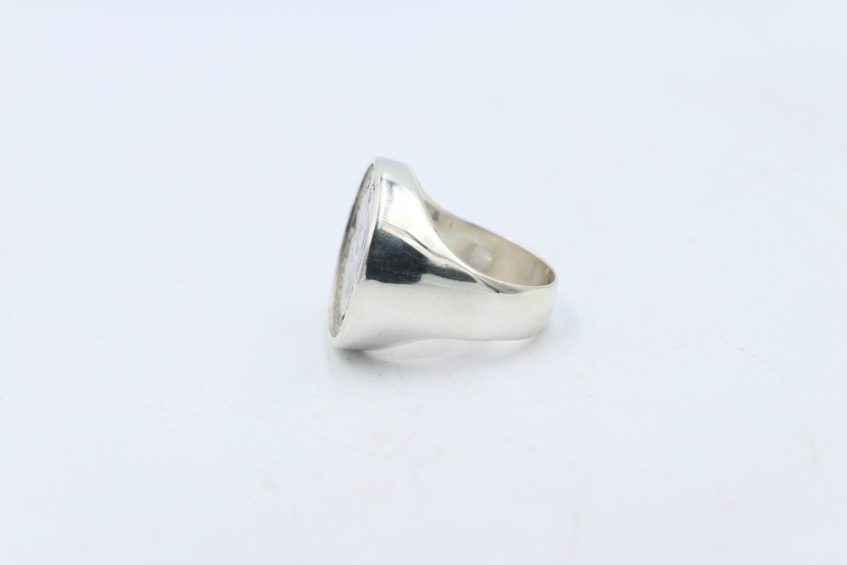 Stg Silver Heavy New Zealand Shilling Coin Ring