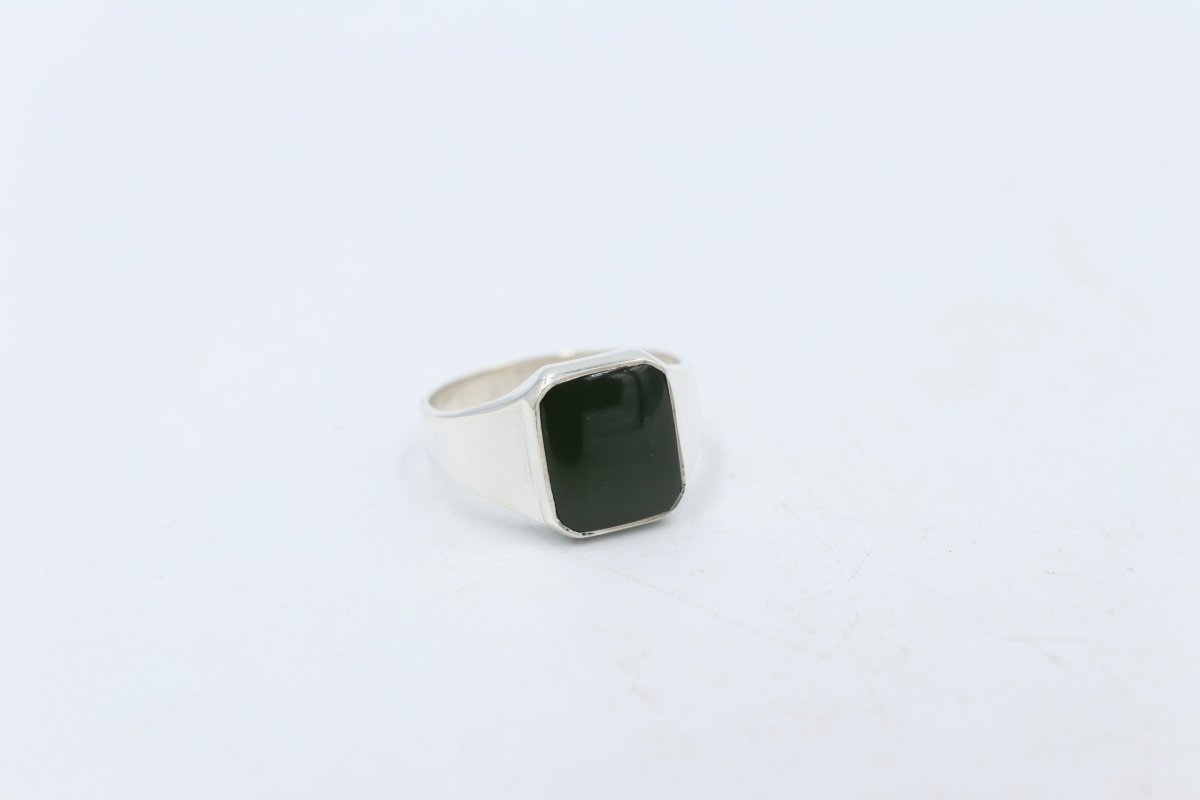 Stg Silver Ring with New Zealand Onyx 76ALX