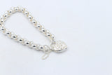 Stg Silver Handmade belcher Bracelet with Filigree Heart