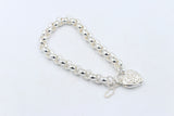 Stg Silver Handmade belcher Bracelet with Filigree Heart