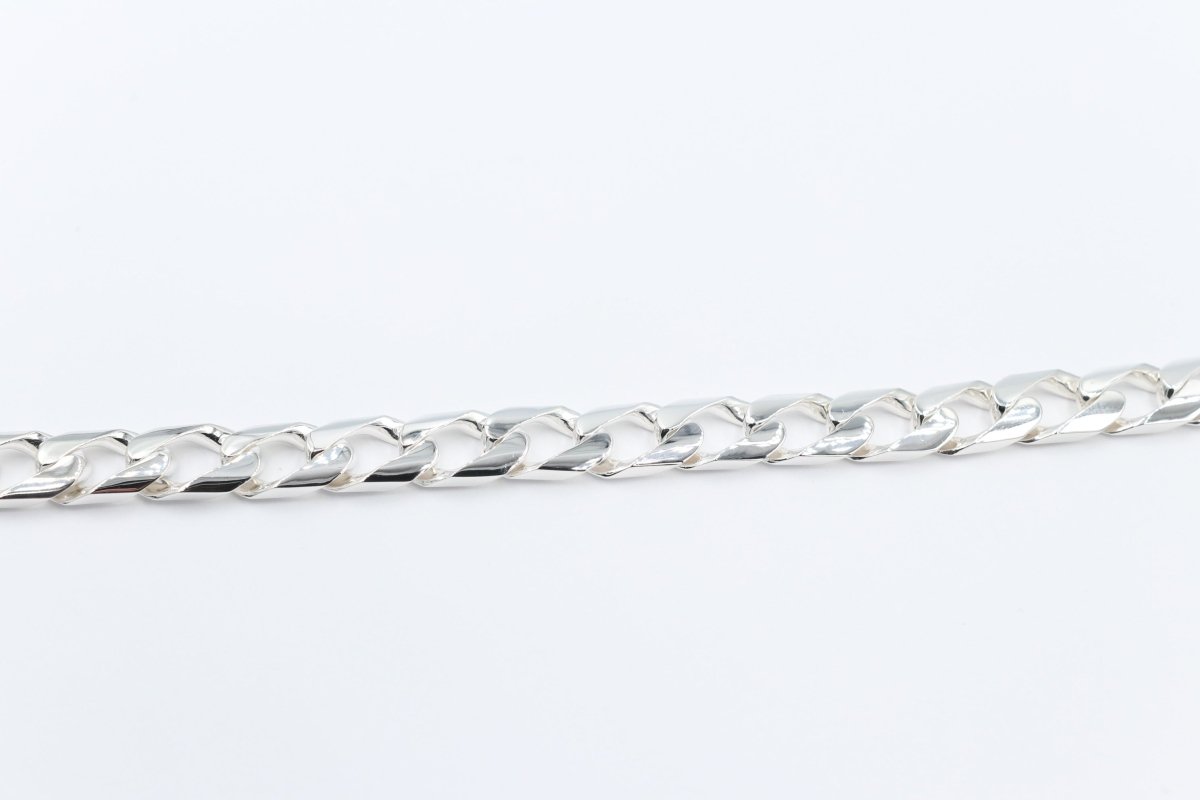 Stg Silver Handmade Curb Link Bracelet