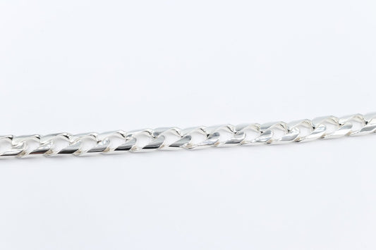Stg Silver Handmade Curb Link Bracelet