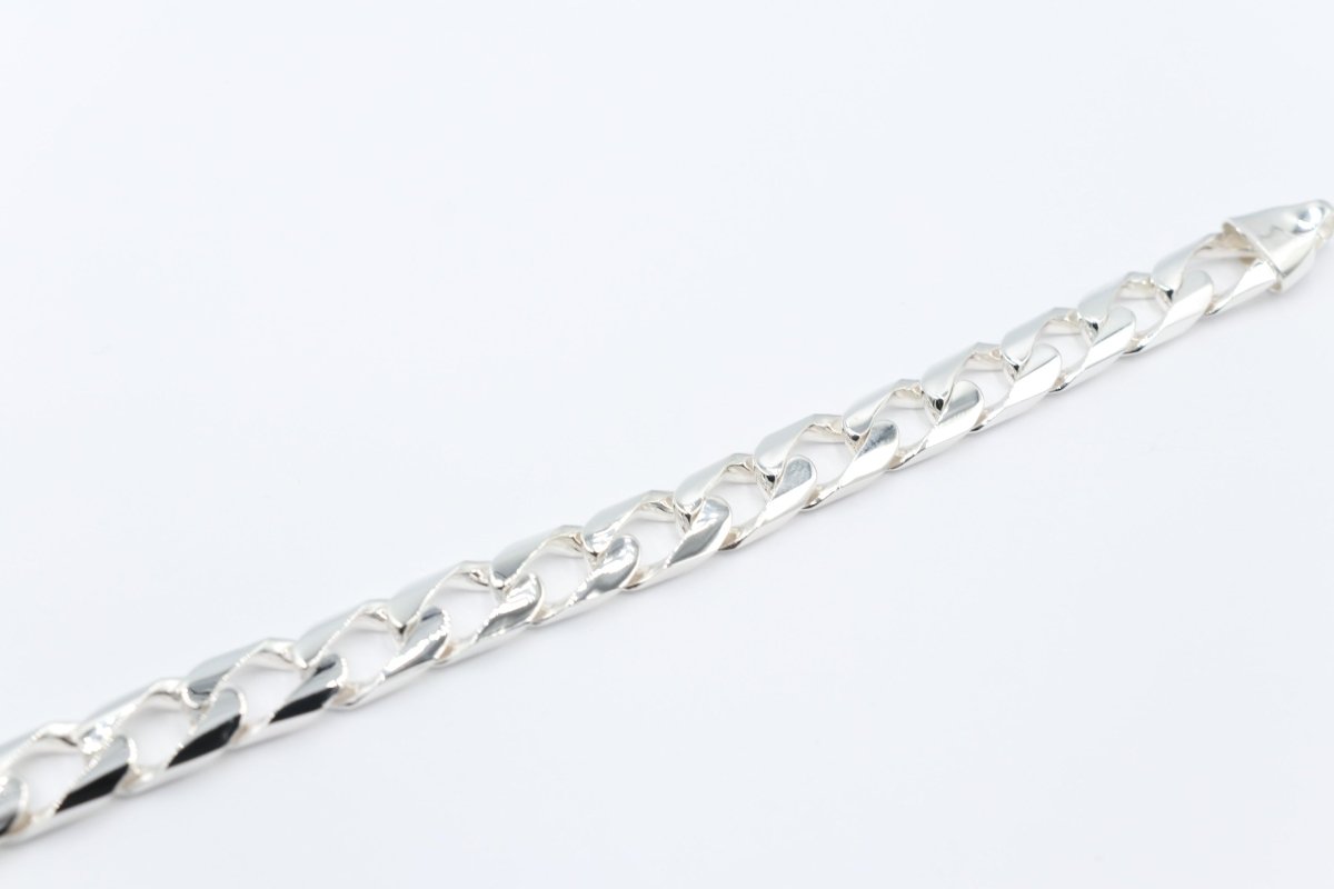 Stg Silver Handmade Curb Link Bracelet