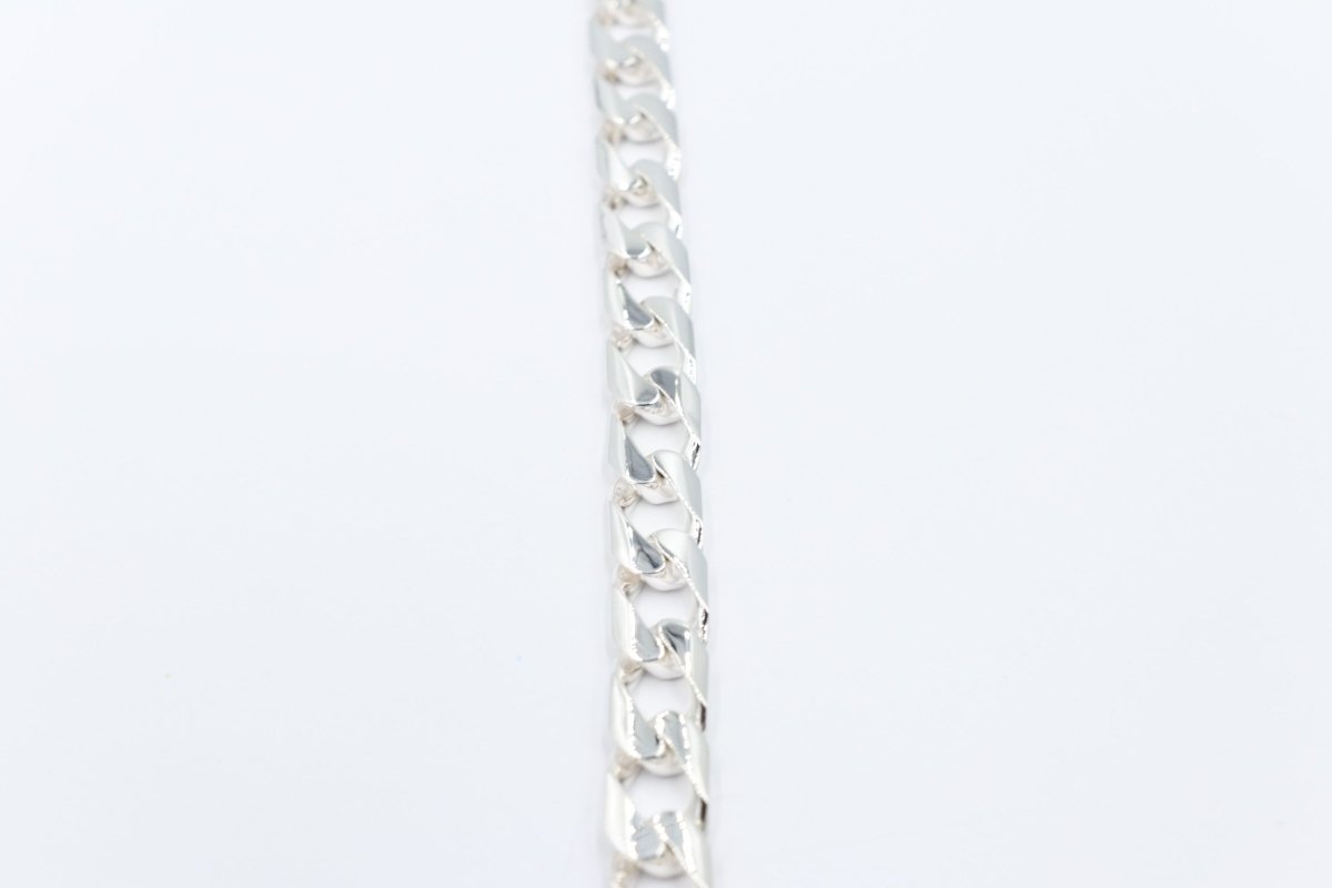 Stg Silver Handmade Curb Link Bracelet