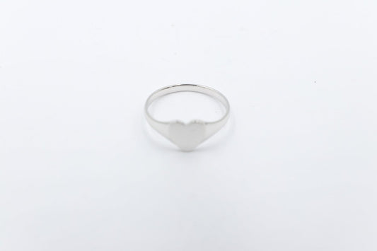 9ct White Gold Girls Signet Ring Plain