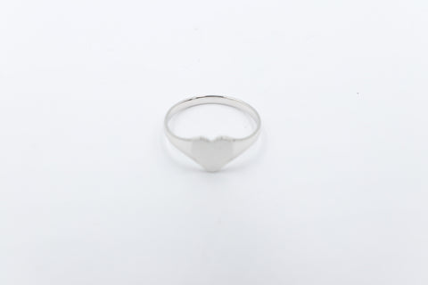 9ct White Gold Girls Signet Ring Plain