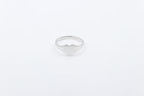9ct White Gold Girls Signet Ring Plain
