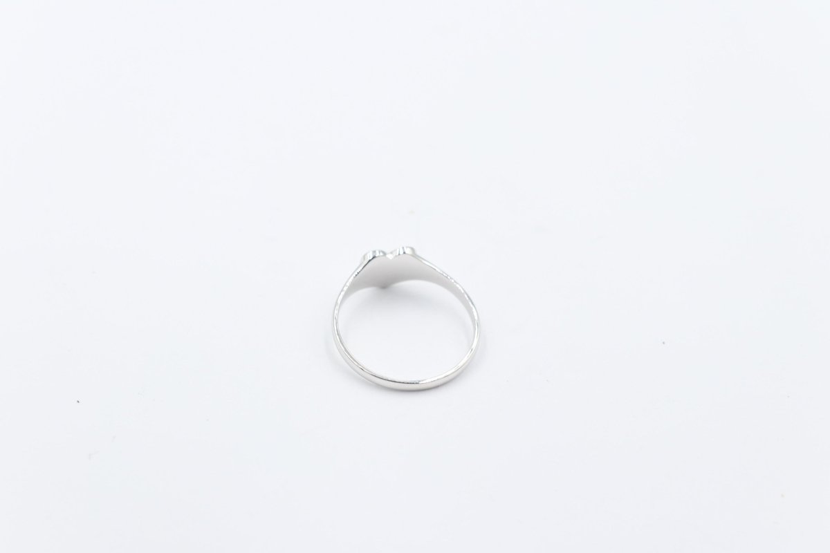 9ct White Gold Girls Signet Ring Plain