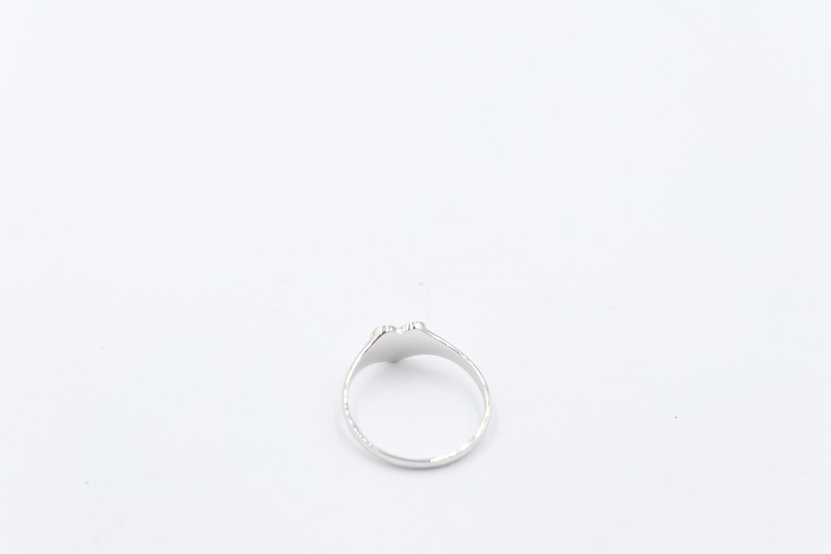 9ct White Gold Girls Signet Ring Plain