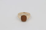 9ct Gold Tigers Eye set Mens Ring