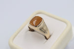 9ct Gold Tigers Eye set Mens Ring