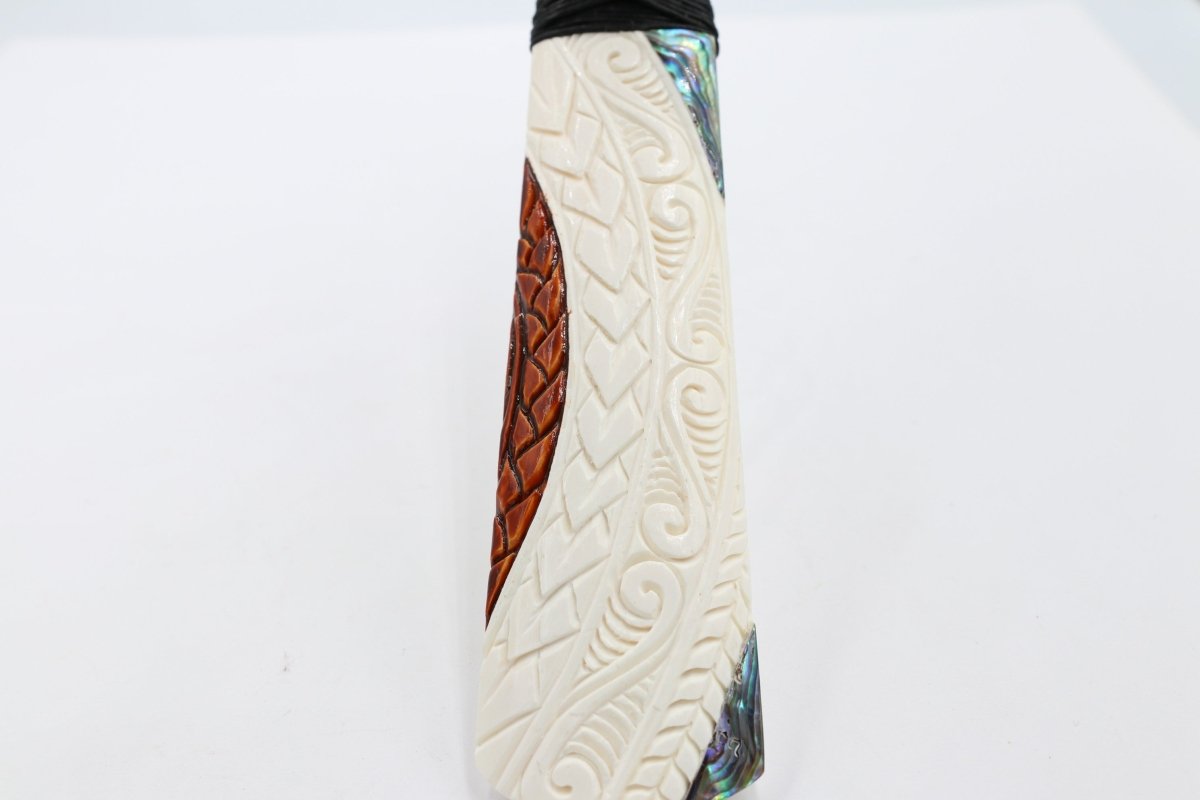 Bone Toki with Paua and Stain.