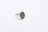 Stg SIlver Mens Opal Ring