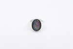 Stg SIlver Mens Opal Ring