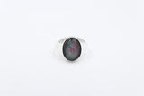 Stg SIlver Mens Opal Ring