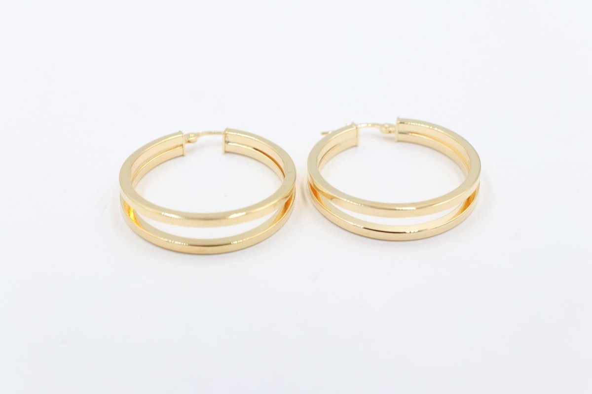 9ct Gold Double Square Profile  GE054