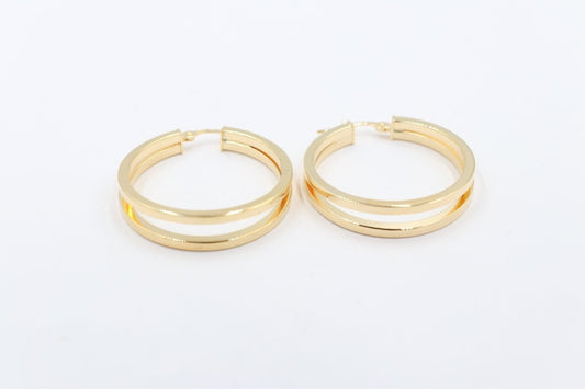 9ct Gold Double Square Profile  GE035