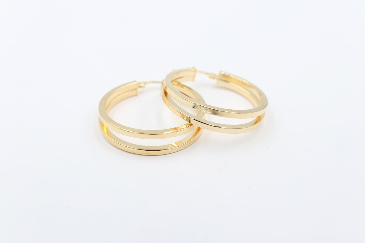 9ct Gold Double Square Profile  GE054