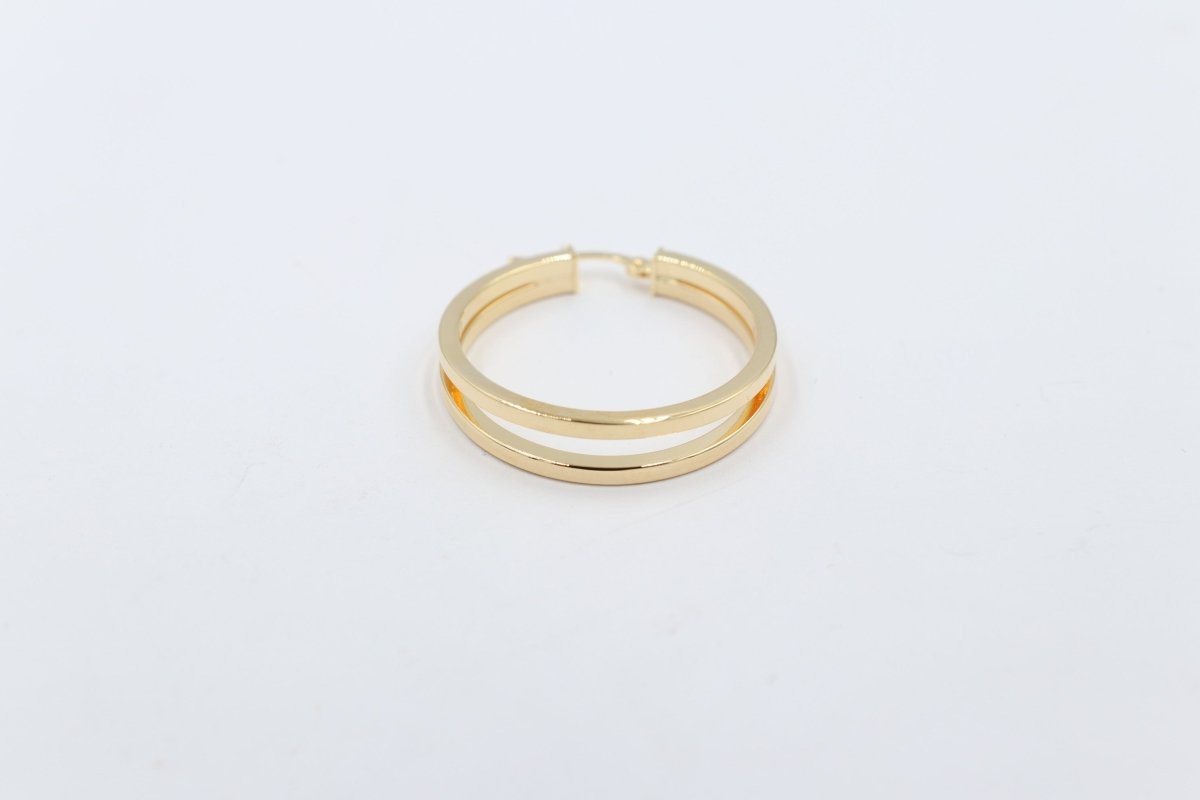 9ct Gold Double Square Profile  GE054