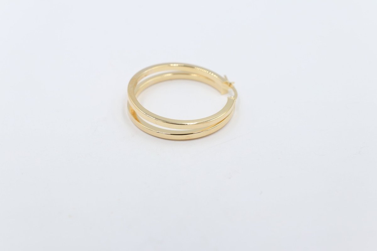 9ct Gold Double Square Profile  GE054