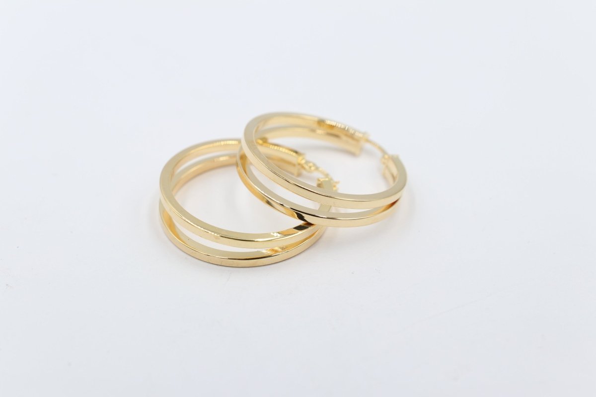9ct Gold Double Square Profile  GE054
