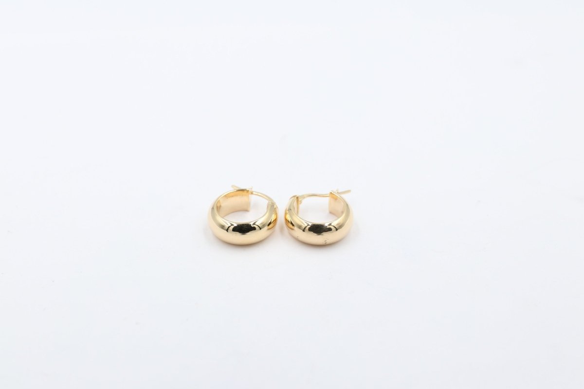 9ct Gold Concave Wide  Earrings GE026