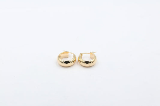 9ct Gold Concave Wide  Earrings GE026
