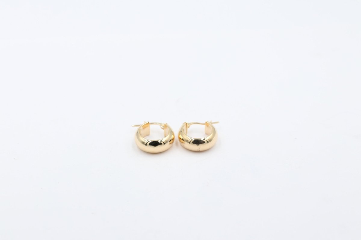 9ct Gold Concave Wide  Earrings GE026