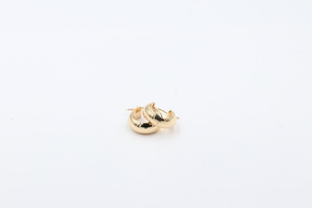 9ct Gold Concave Wide  Earrings GE026