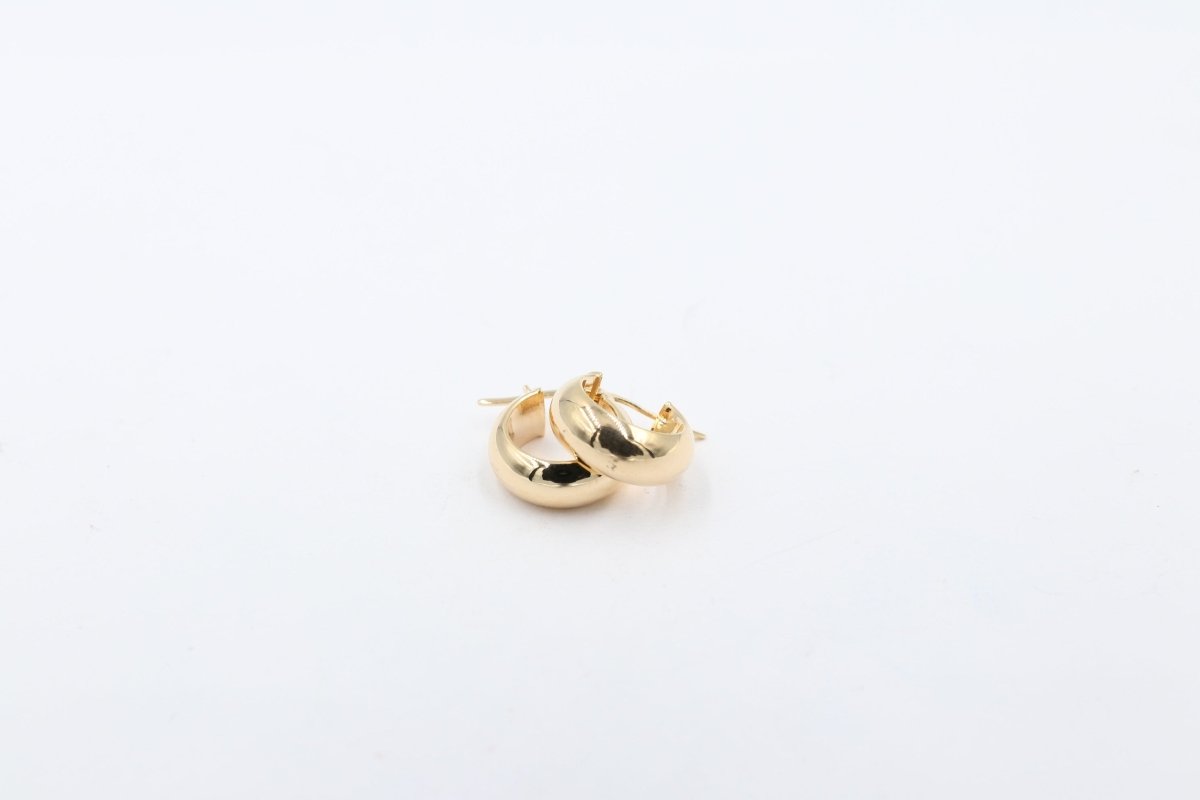 9ct Gold Concave Wide  Earrings GE026