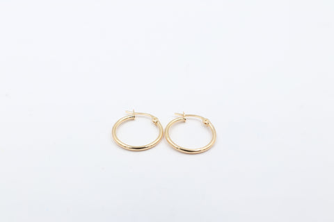 9ct Gold Plain round Hoops GE037