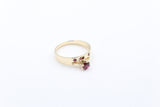 9ct Solid Gold Red CZ Dress ring Set