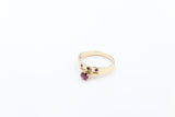 9ct Solid Gold Red CZ Dress ring Set