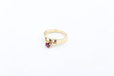 9ct Solid Gold Red CZ Dress ring Set