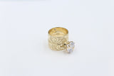 9ct Gold Ladies 2 Piece Set Ring  8.5mm wide bands