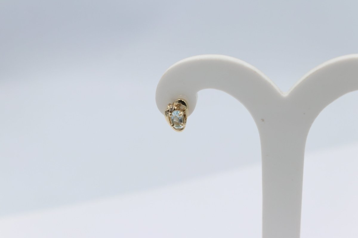 9ct Gold set Genuine Aquamarine Earrings