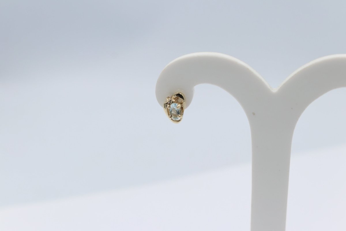 9ct Gold set Genuine Aquamarine Earrings