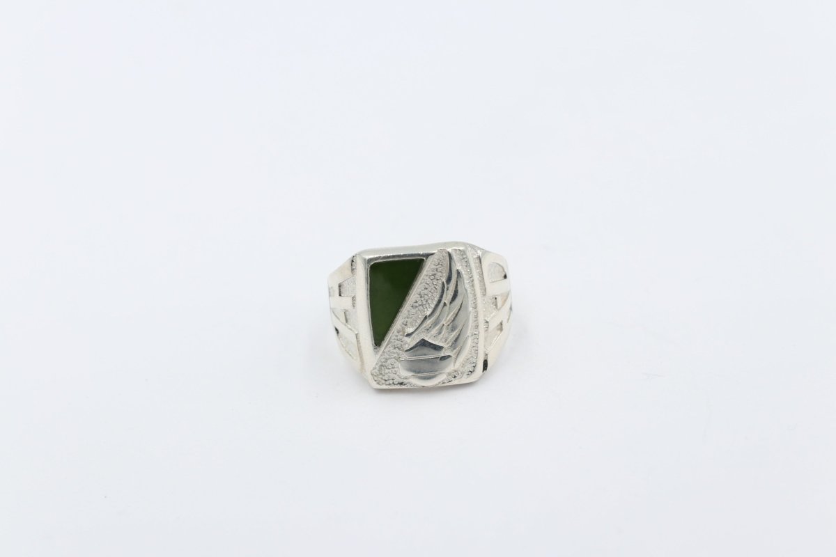 Stg Silver Ring with Greenstone 14ALXG