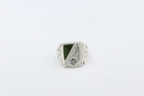 Stg Silver Ring with Greenstone 14ALXG