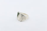 Stg Silver Ring with Greenstone 14ALXG