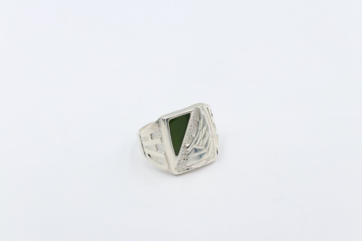 Stg Silver Ring with Greenstone 14ALXG