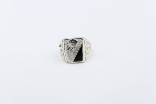 Stg Silver Ring with Greenstone 14ALXG
