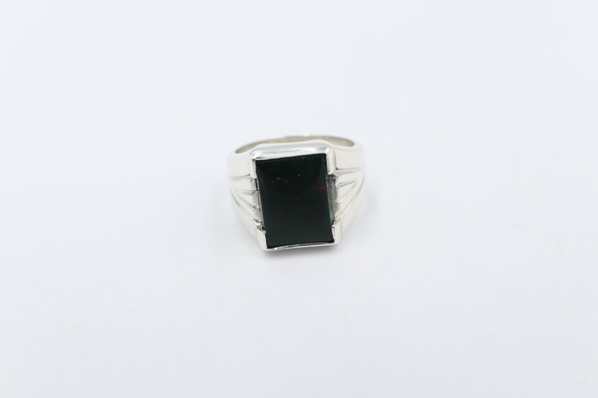 Stg Silver Ring with Bloodstone 489ALXBS
