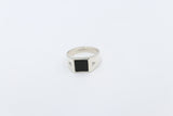 Stg Silver Mens Onyx set Ring