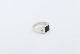 Stg Silver Mens Onyx set Ring