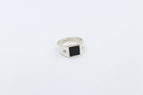 Stg Silver Mens Onyx set Ring