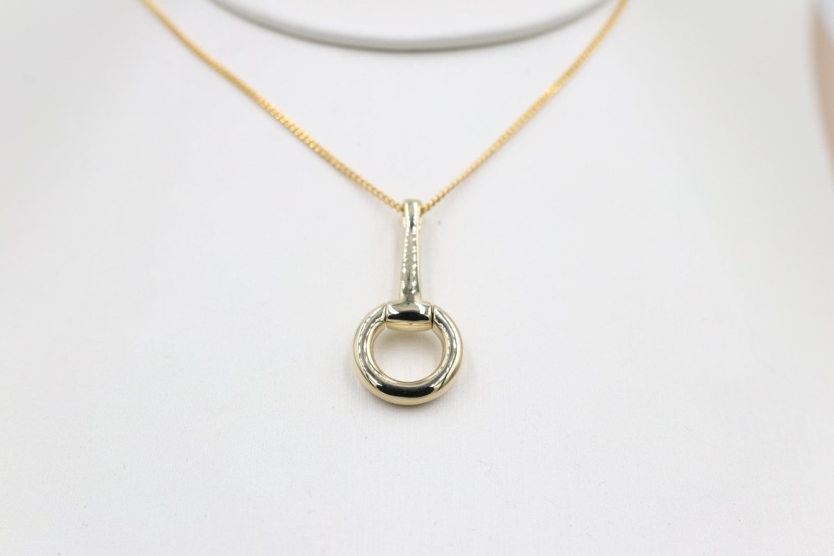 9ct Gold Set Half Bit Pendent