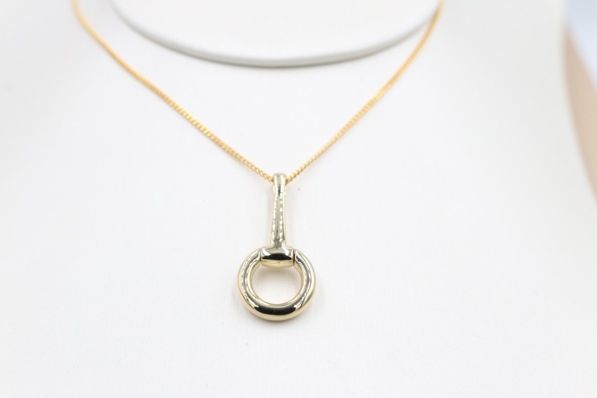 9ct Gold Set Half Bit Pendent